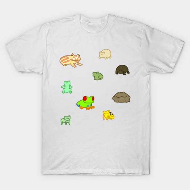 Family Of Frogs Sticker Pack T-Shirt by casserolestan